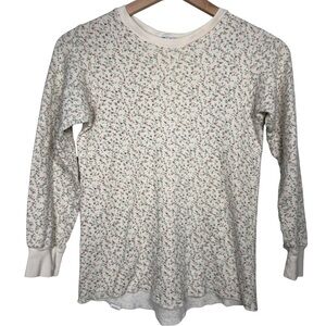 Vintage Duofold Floral Thermal Top USA Two Layer Long Sleeve Womens XS